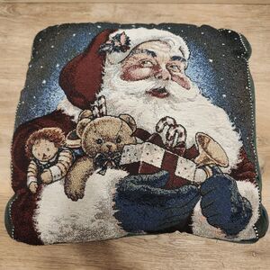 Vintage American Greetings Santa Christmas Pillow 1998 Jolly Old Santa 16x16